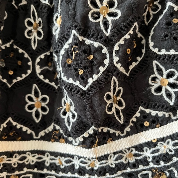 Hemant & Nandita Off the Shoulder Eyelet Embellished Blouse Large - Picture 3 of 10